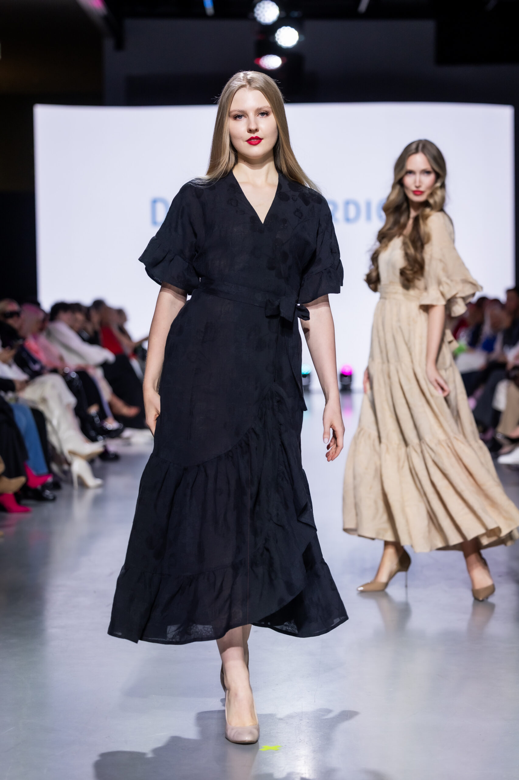 black viscose linen maxi wrap dress Viscosa