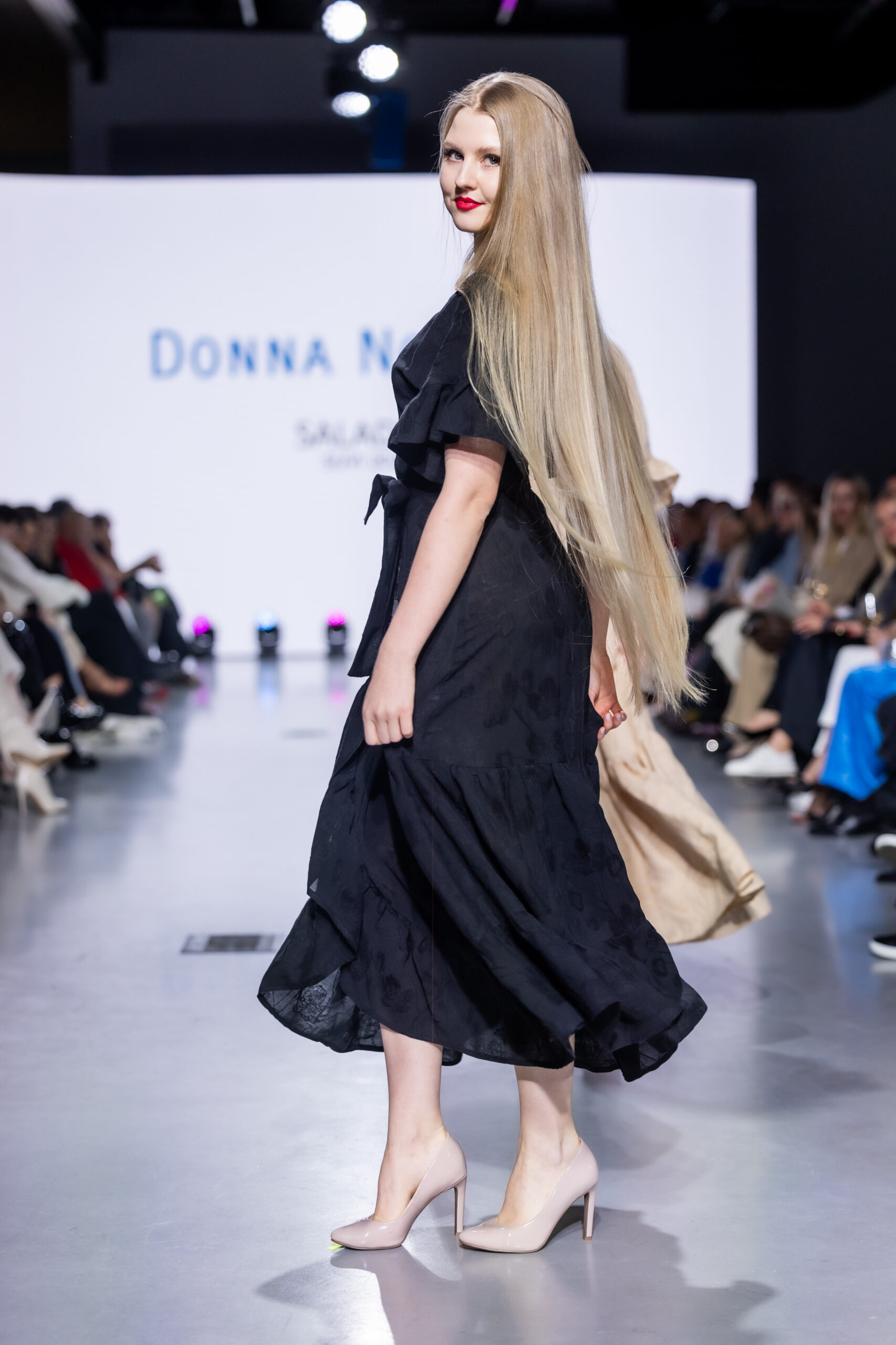 black viscose linen maxi wrap dress Viscosa