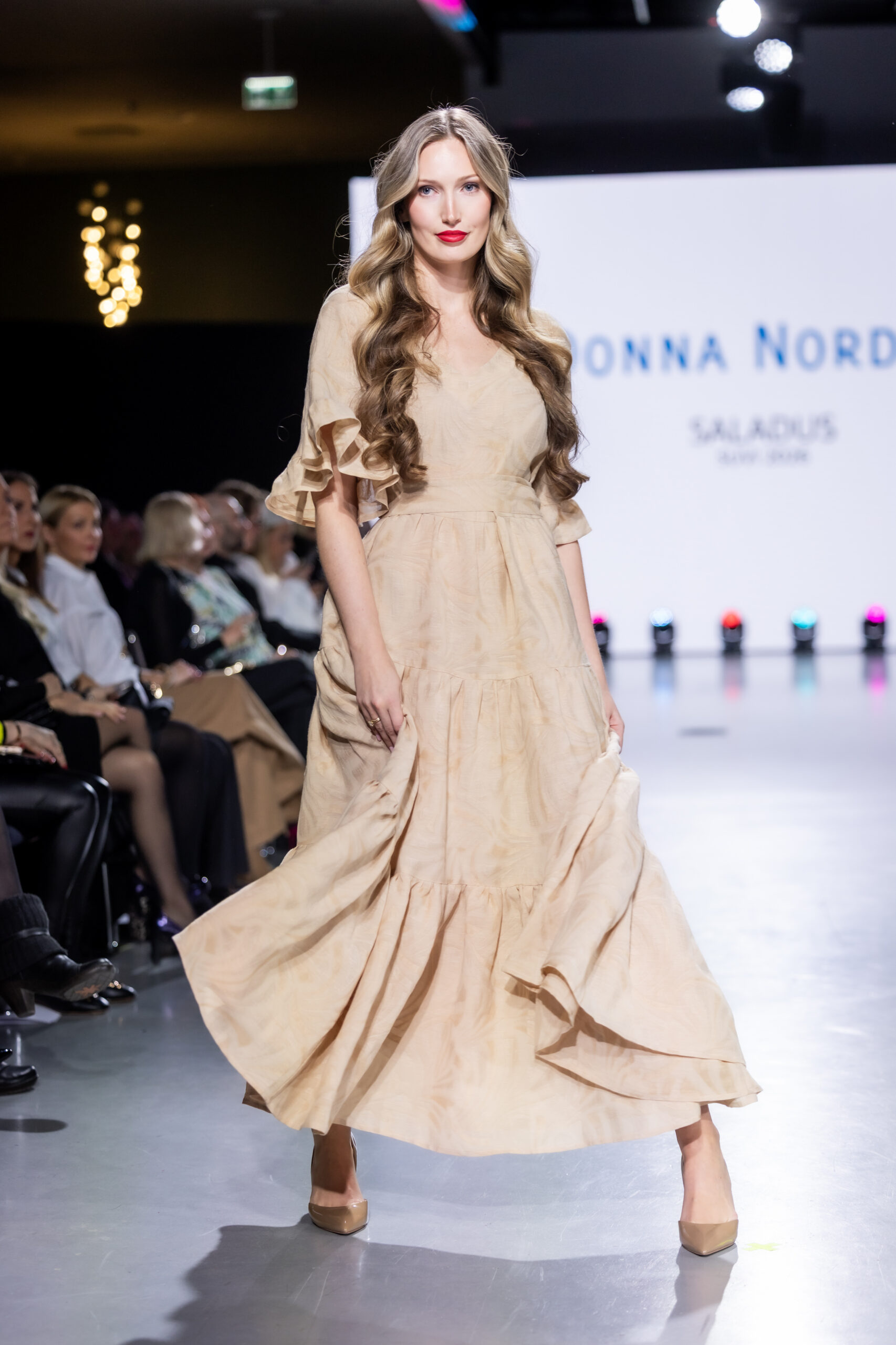 viscose linen maxi dress beige VISCOSA