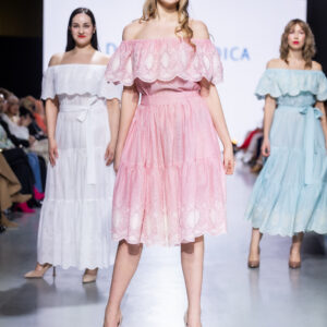 Broderie anglaise pink cotton batiste dress