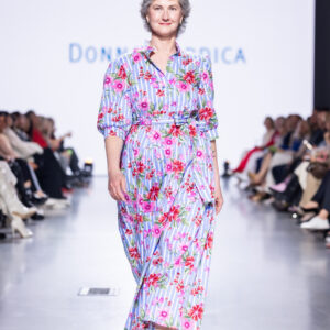 baby blue striped cotton poplin long dress