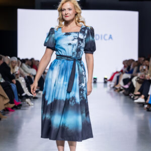 Fog panel print summer dress