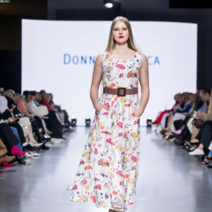 water color style mushrooms print linen long dress