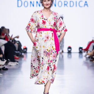 flower print viscose line kimono wrap dress