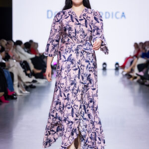 maxi wrap dress pink flowery plissee HERBA