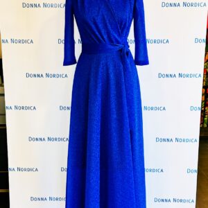 Blue maxi wrap dress organza