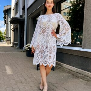 white lace dress