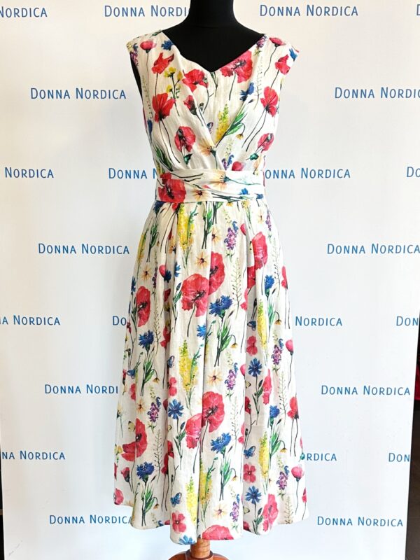 linen floral dress meadow flowers