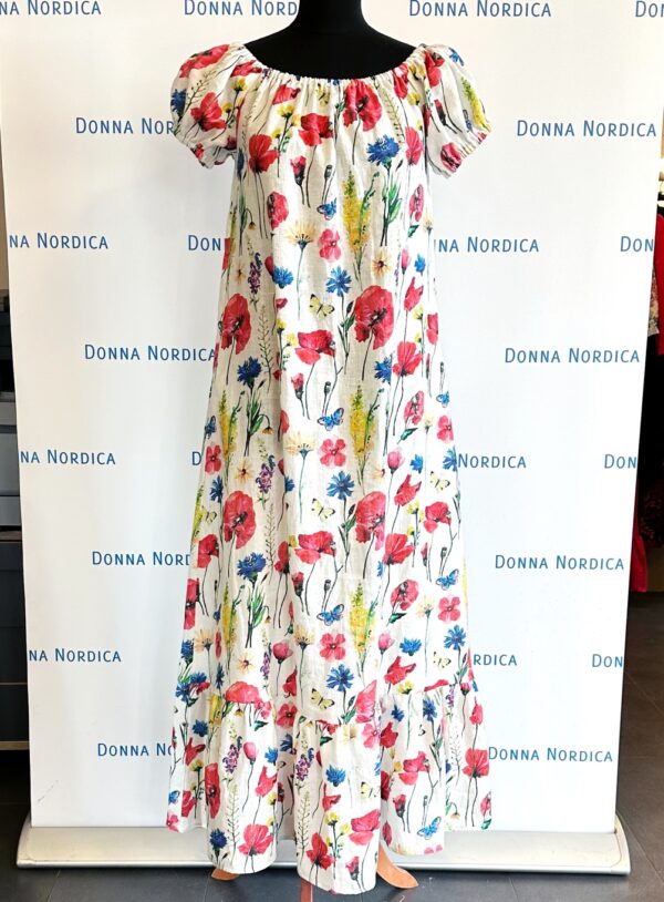 linen floral maxi dress