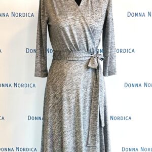 shiny grey wrap dress
