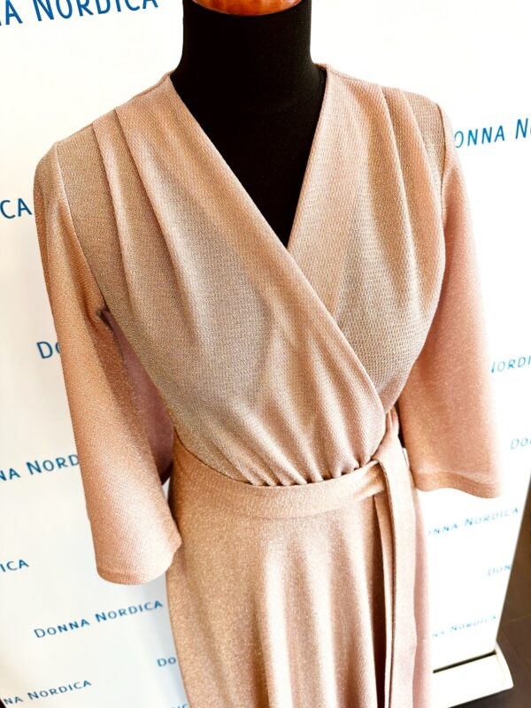 pink shiny maxi dress