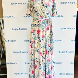 flower print white maxi dress