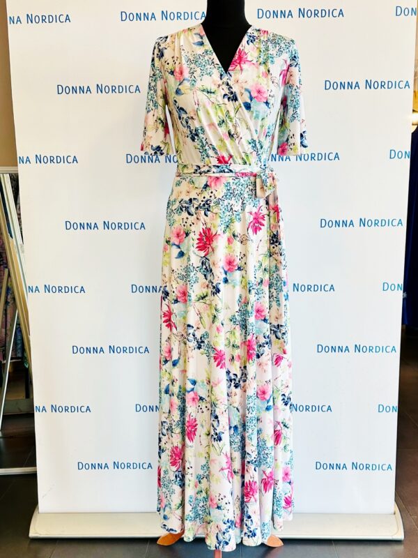 flower print white maxi dress