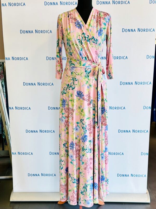 pink flower print maxi dress