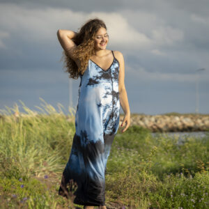 FOG print maxi panel dress