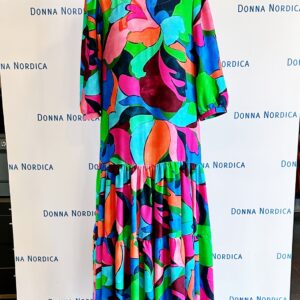 expressionistic pattern viscose dress