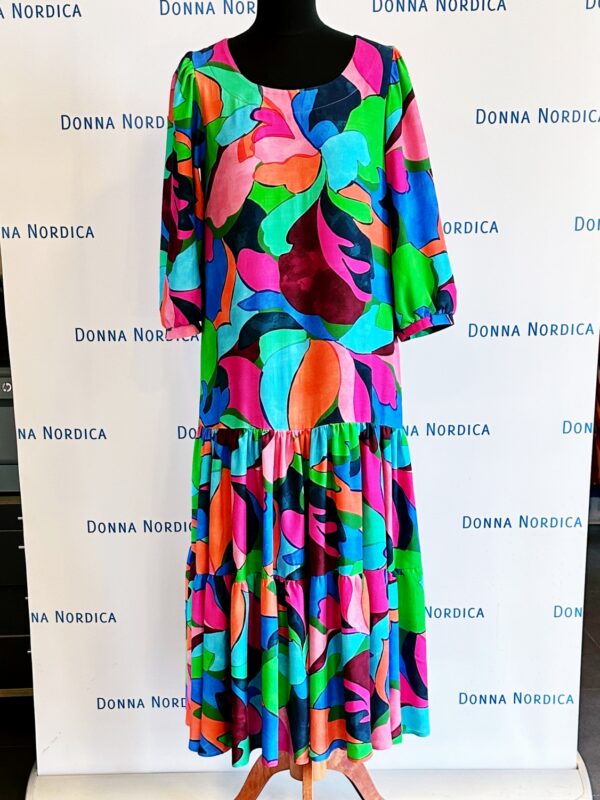 expressionistic pattern viscose dress