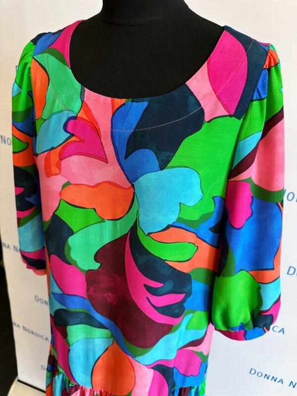 expressionistic pattern viscose dress
