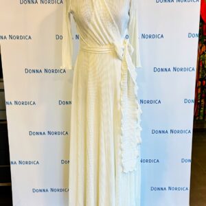 off white plissee maxi dress