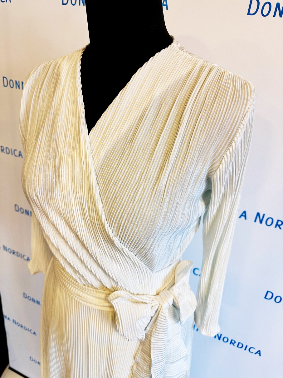 off white plissee maxi dress