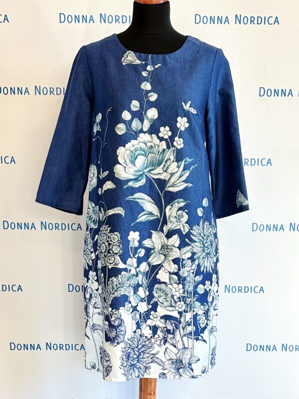 denim print dress