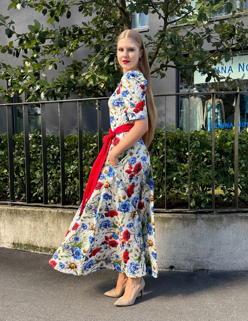meadow print corron maxi dress Donna Nordica