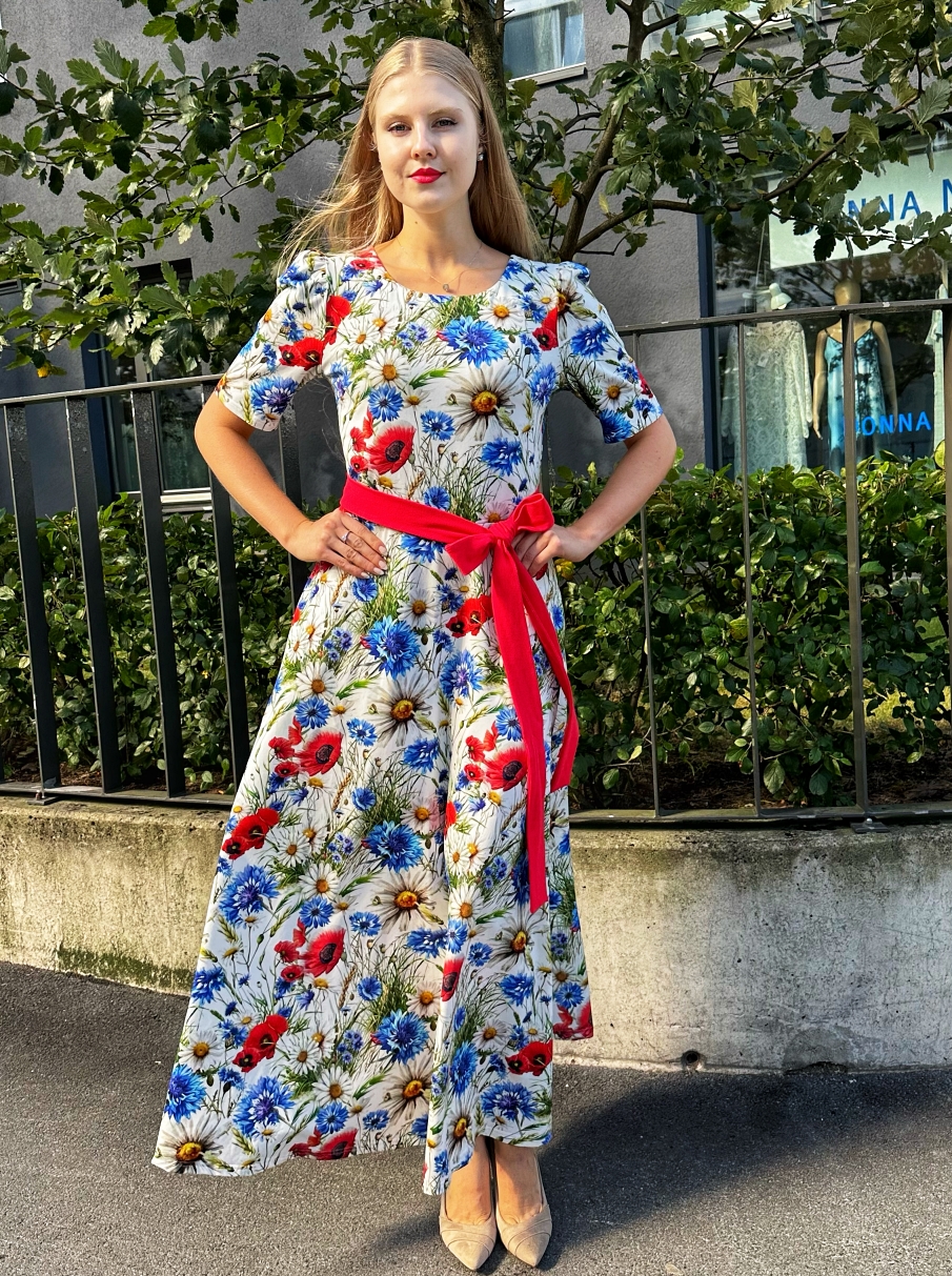 meadow print corron maxi dress Donna Nordica