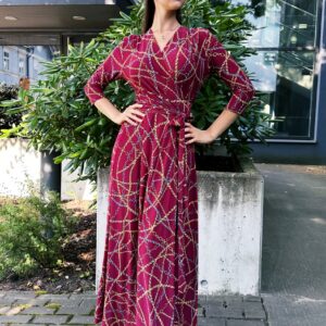 wrap dress chain print