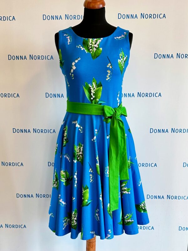 lily of valley digiprint cotton blue dress