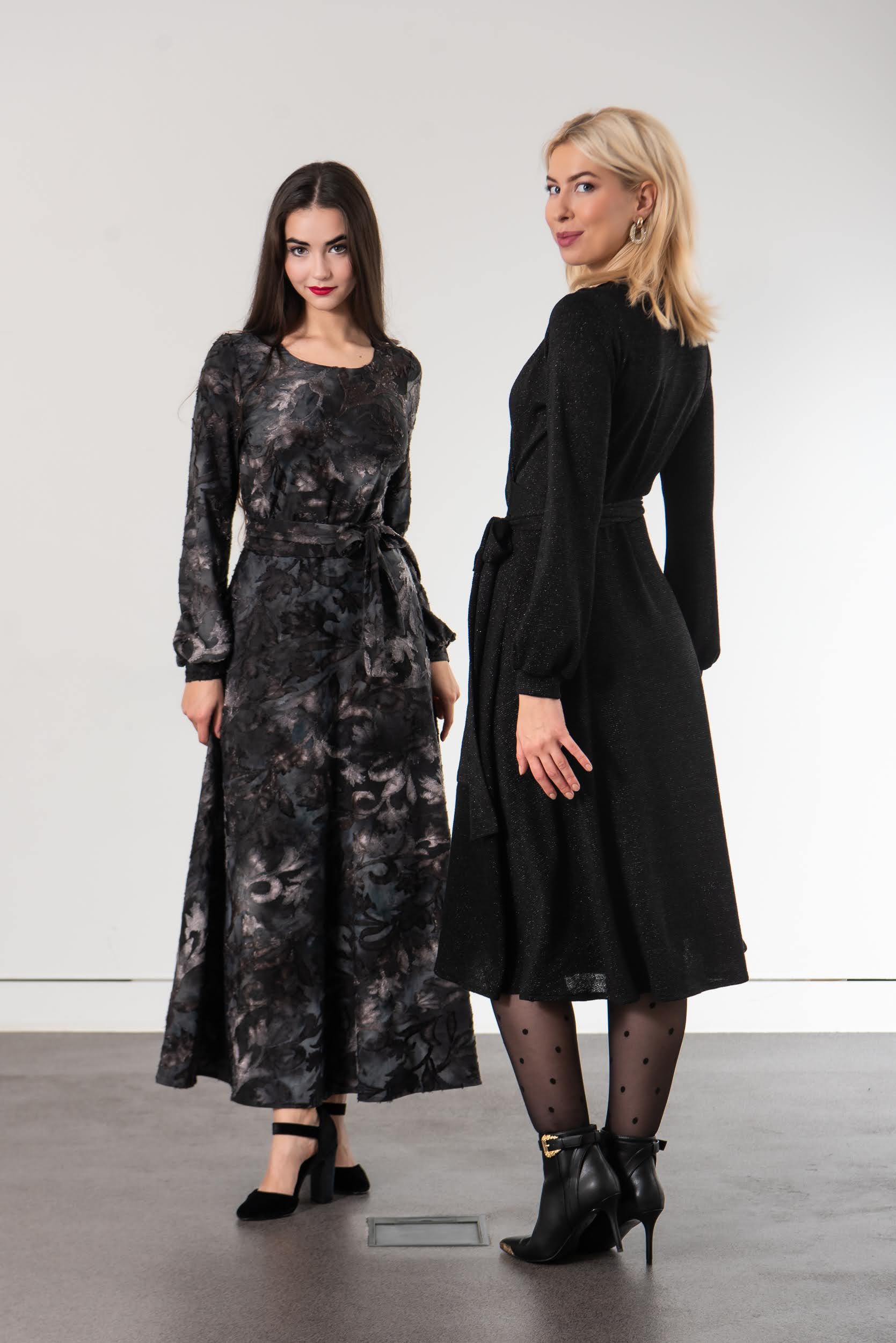 LBD metallic knit wrap