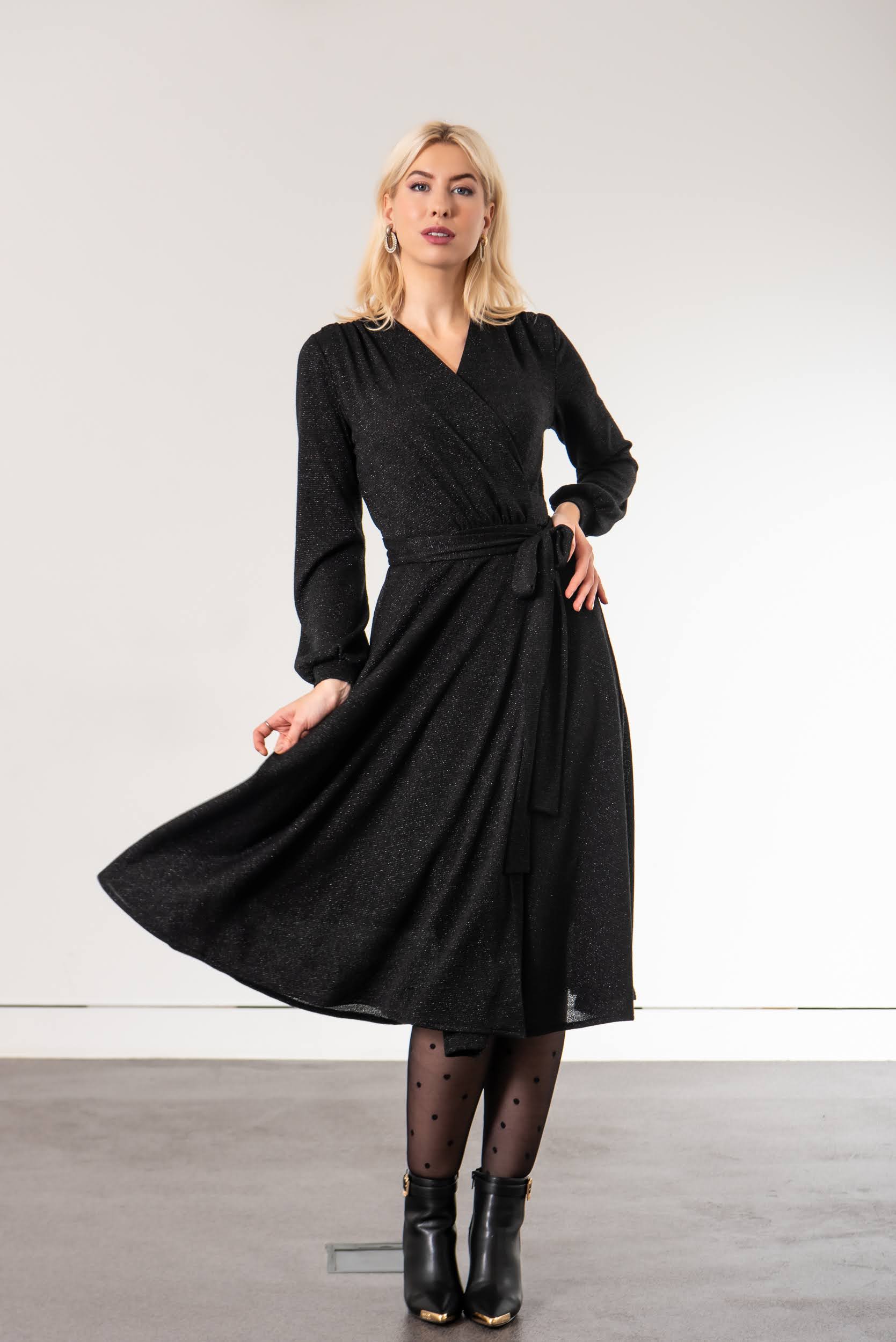 LBD metallic knit wrap