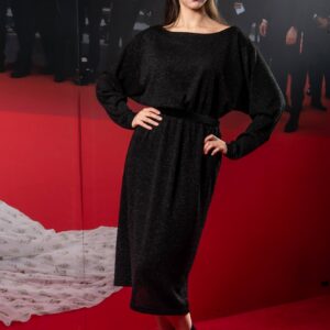 LBD metallic knit dress