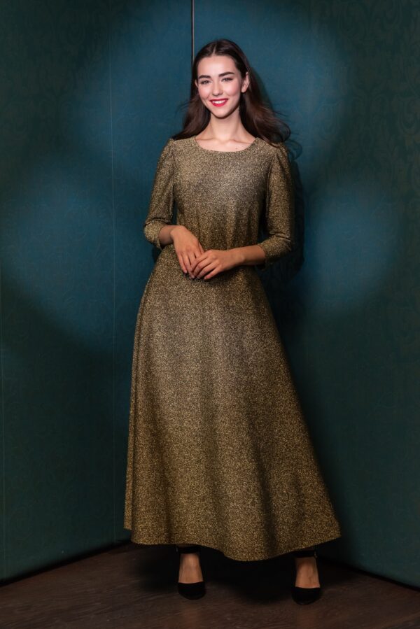 long golden dress