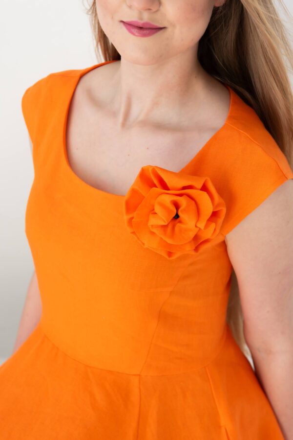 linen prom dress orange