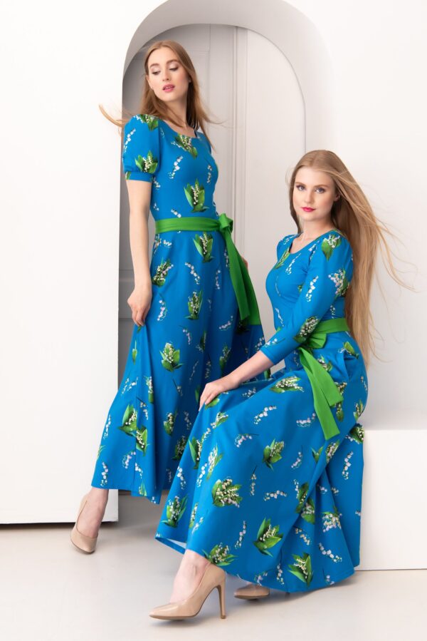 lily of valley cotton maxi dress