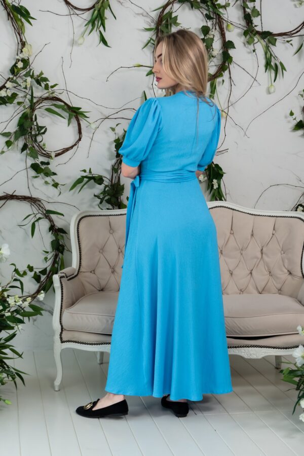 sky blue maxi wrap dress