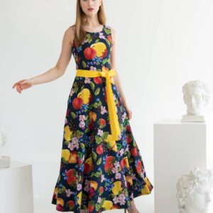 fruits print cotton dress