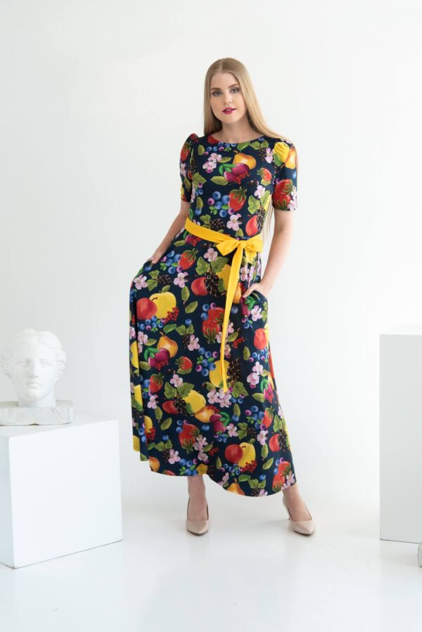 fruits print cotton dress