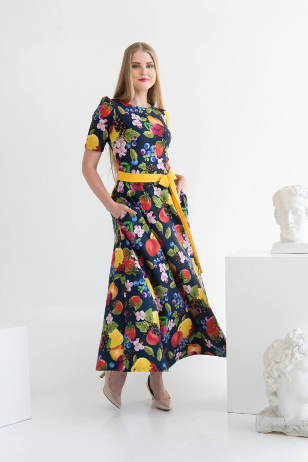 fruits print cotton dress