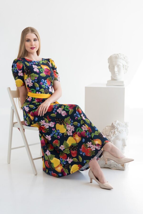fruits print cotton dress