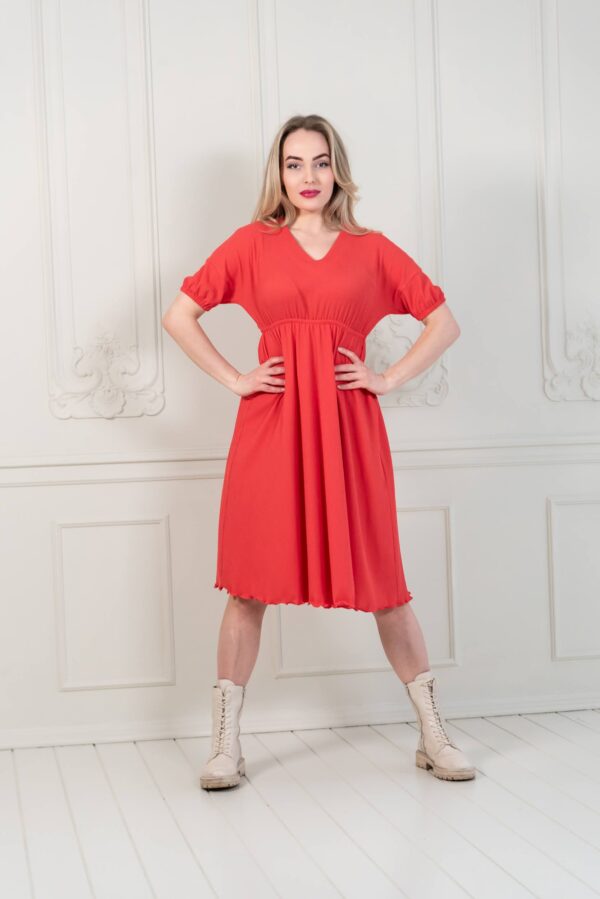 hot red empire tunic dress