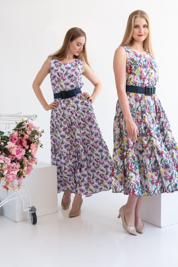 muslin dress with belt