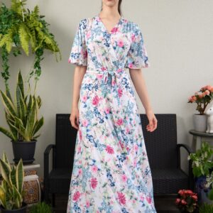flower print white maxi dress Lavendel