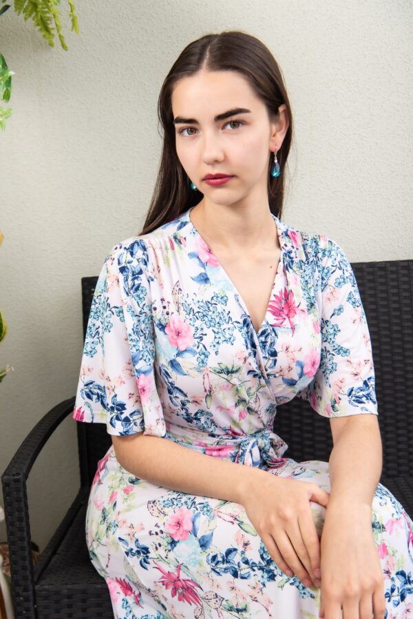 flower print white maxi dress Lavendel