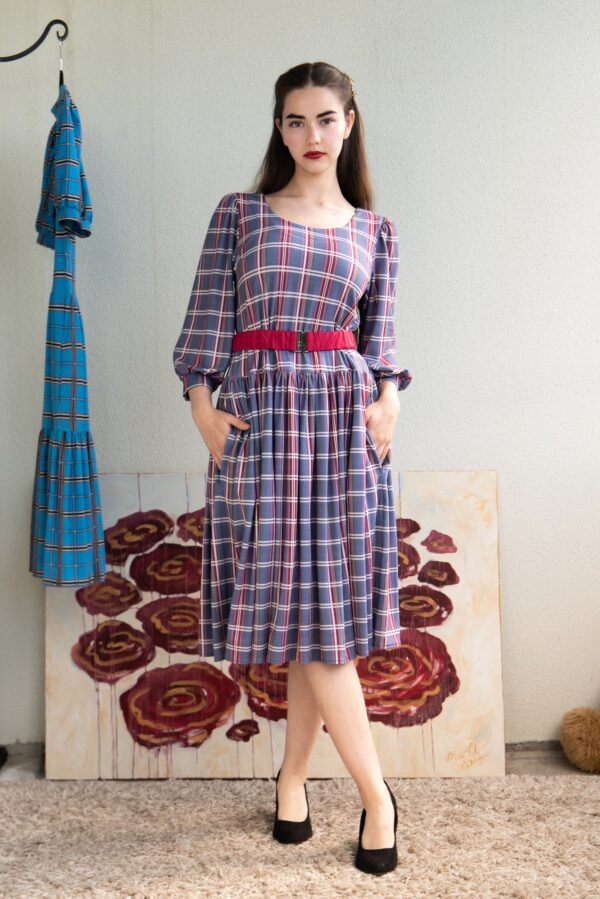 check pattern kaapot dress
