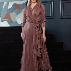 wrap dress maxi cocoa color