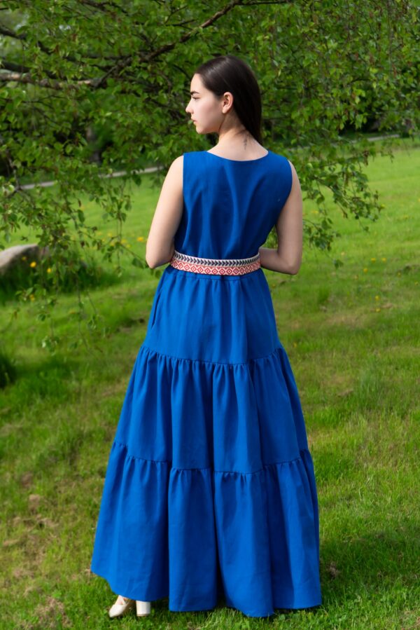 royal blue linen maxi dress LIINA SUVI