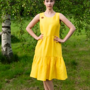 yellow linen dress LIINA SUVI