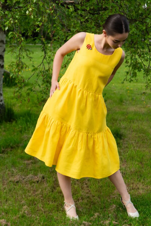 yellow linen dress LIINA SUVI