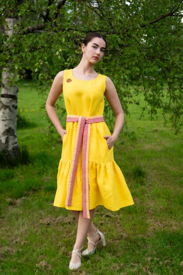 yellow linen dress LIINA SUVI